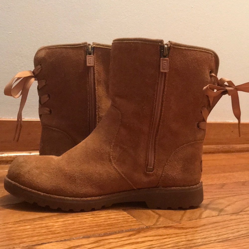 Tall suede boot by UGG- with decorative back lace